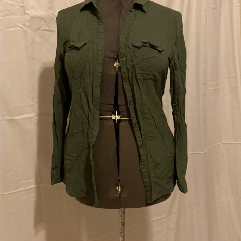 Olive button down